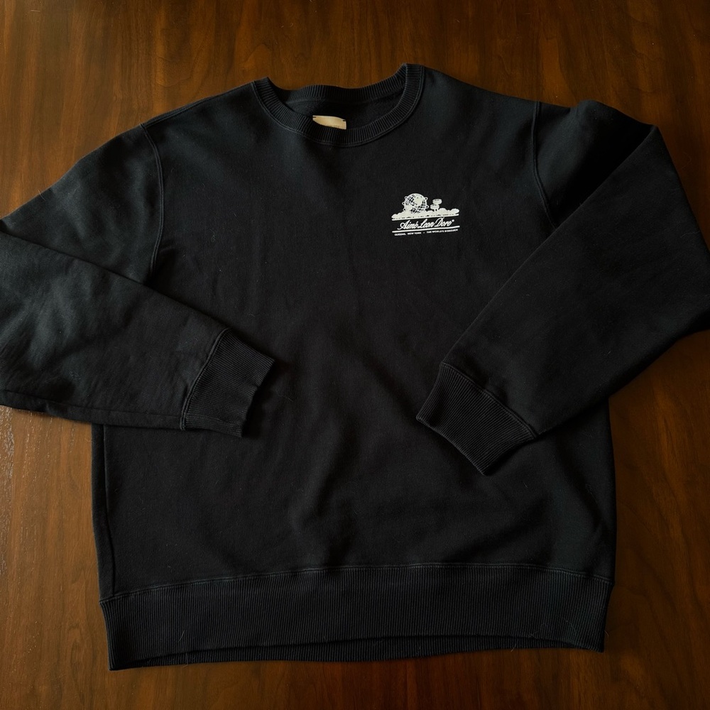 Aime Leon Dore Black Crewneck Sweater with Subtle Logo
